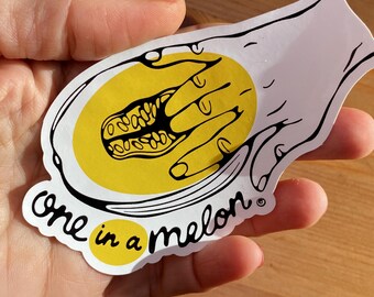 One in a melon window cling sticker - Pop Art Vinyl Decal