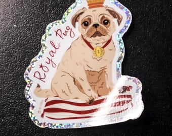 Royal Mops Glitter Vinyl Sticker - Handgemachter Wasserflaschen- und Laptop Aufkleber