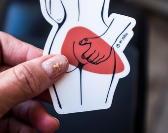 Grabbing Butt Transparent Vinyl Die-Cut Sticker