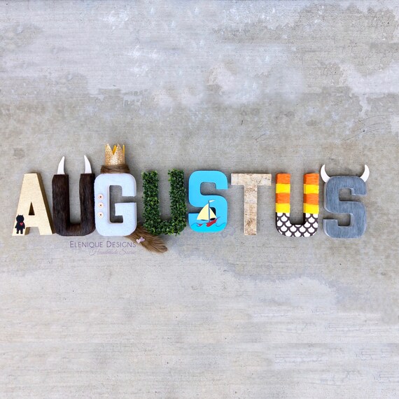 8" Where The Wild Things Are Themed Name/Letters for Party/Nursery Il_570xn