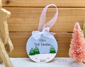 Personalized Baby's First Christmas Ornament - Trees