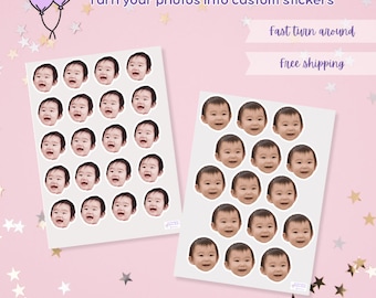 Pegatinas personalizadas con fotos de caras