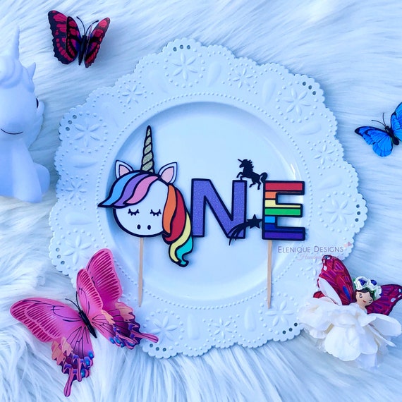 The Unicorn Party Cake Topper for 1st Bday Il_570xn