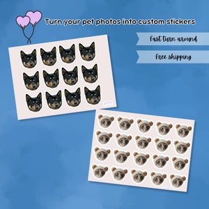 Custom Face Photo Stickers for PETS