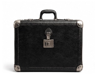 Leather Briefcase, Vintage Attache Case, Executive Portfolio, Lockable Business Bag