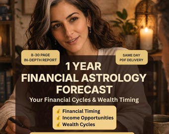 Lectura Astrológica Personalizada de Dinero y Carrera, Pronóstico Financiero de 12 Meses, Timing de Riqueza y Carrera, Informe Astrológico