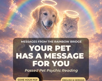 Passed Pet Psychic Reading, Rainbow Bridge Messages, Animal Communicator (Same Hour PDF)