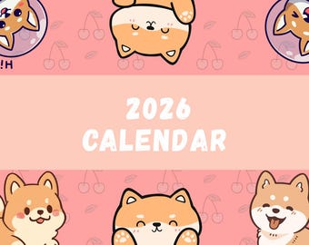 Calendario pastel bonito 2026