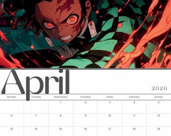Calendario Demon Slayer 2026 Solo Tanjiro