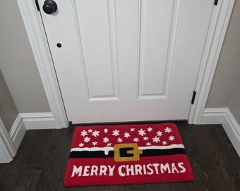 Alfombra con forma de cinturón de Papá Noel para Navidad