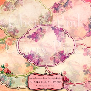 Floral labels, scrapbook clip art supplies, digital frames, vintage craft and scrapbooking supplies
