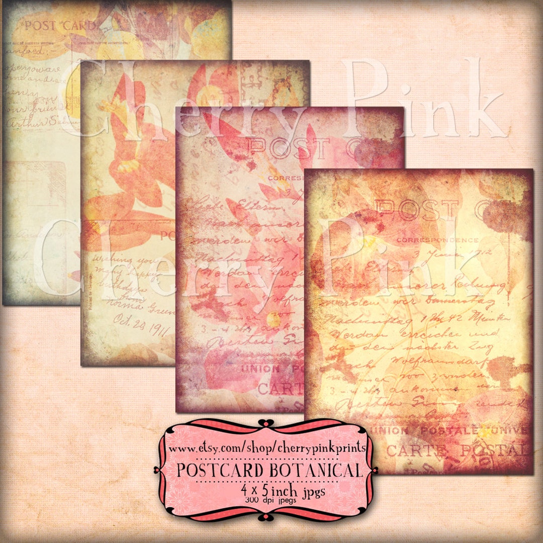Digital Collage Sheet VINTAGE POSTCARDS Digital Scrapbooking Supplies ...