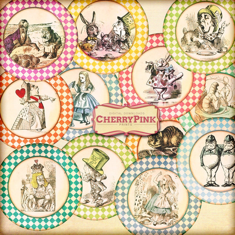 Alice In Wonderland Cake Toppers Decoration Diy Party Etsy