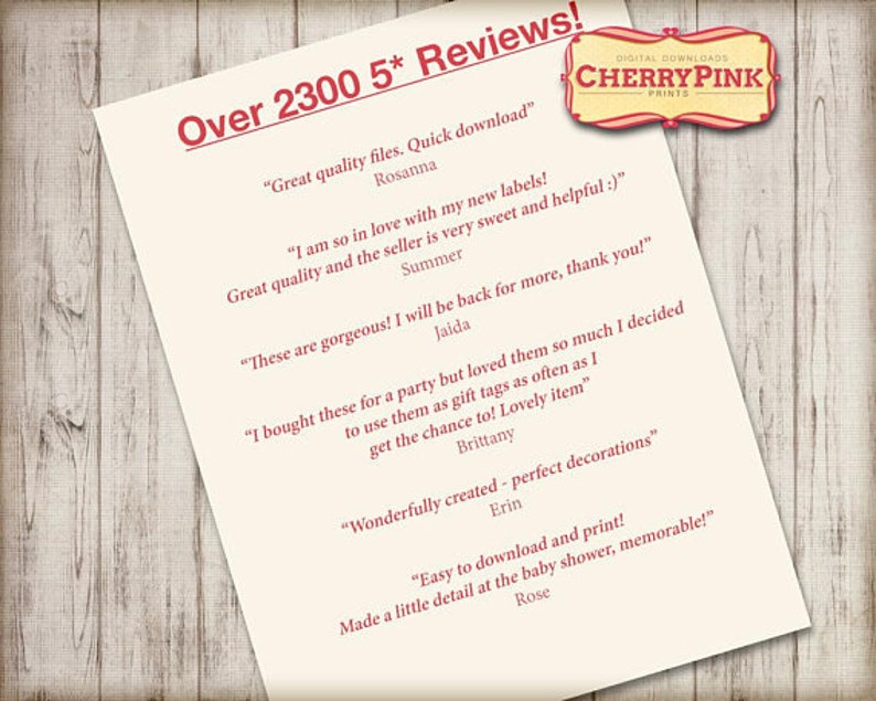 May include: A white background with red text that reads "Over 2300 5* Reviews!" and includes several customer reviews. The reviews are positive and highlight the quality of the products and the seller's customer service.