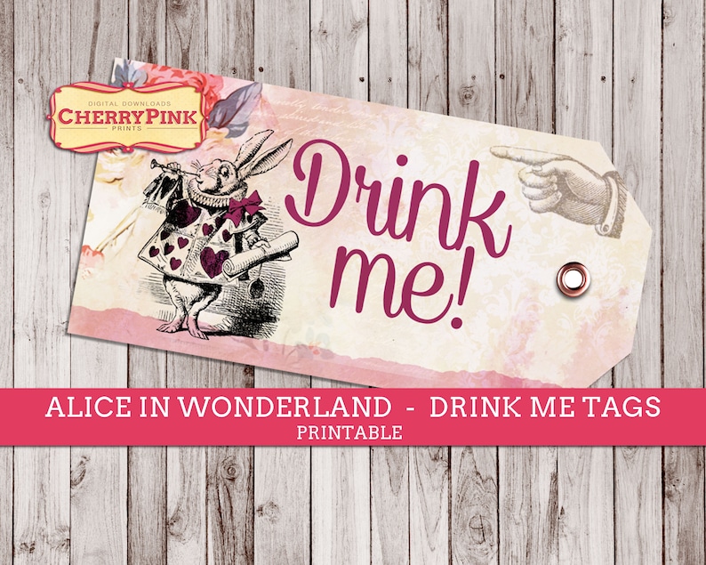 Alice in Wonderland Printable Tags Drink Me Tags Alice in - Etsy