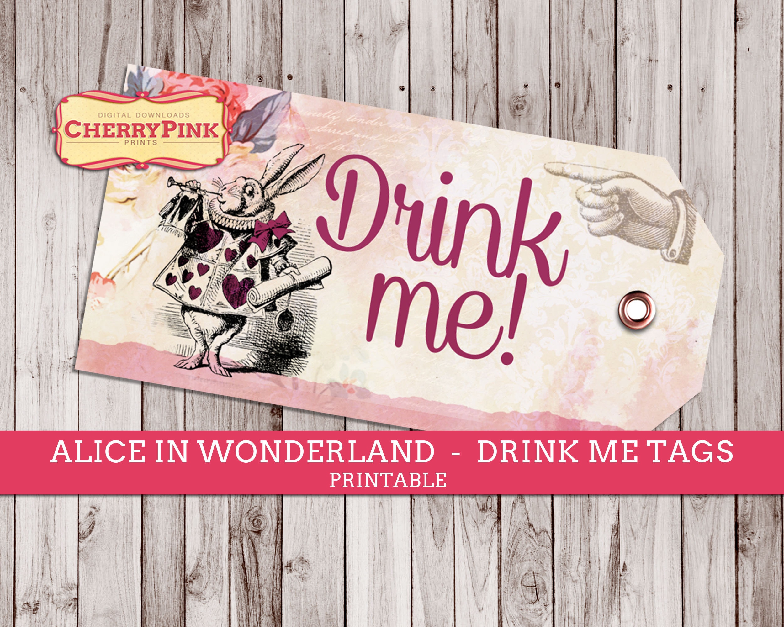 Alice In Wonderland Drink Me Tags Printable