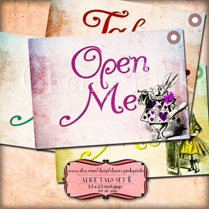 Alice Tags,   Wonderland decoration printable tag, great for your Alice in Wonderland Party
