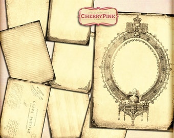 ANTIK digitalt papper, ATC collageark, utskrivbart papper, vintage scrapbookingtillbehör för scrapbooking, korttillverkning, digital nedladdning