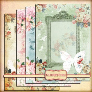 SHABBY Schmetterling Rahmen digitale schäbigen Chic druckbare - sofort-download