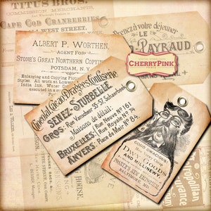Antique Tags, craft supplies, scrapbook tags, digital tags, digital supplies, digital download printable