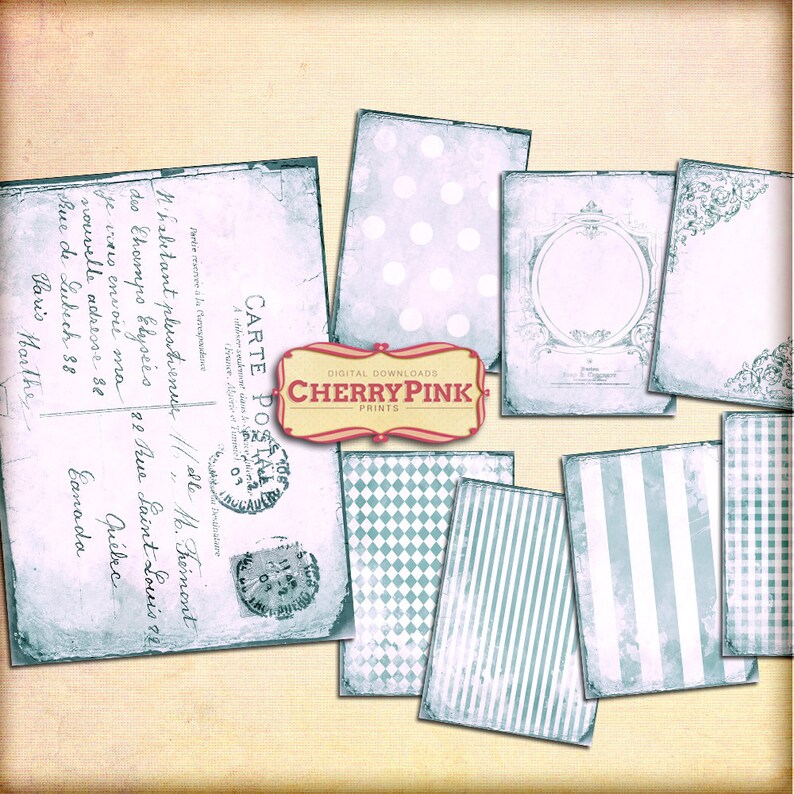 blue scrapbook designs VINTAGE BLUE BACKGROUND digital collage sheet supplies digital download