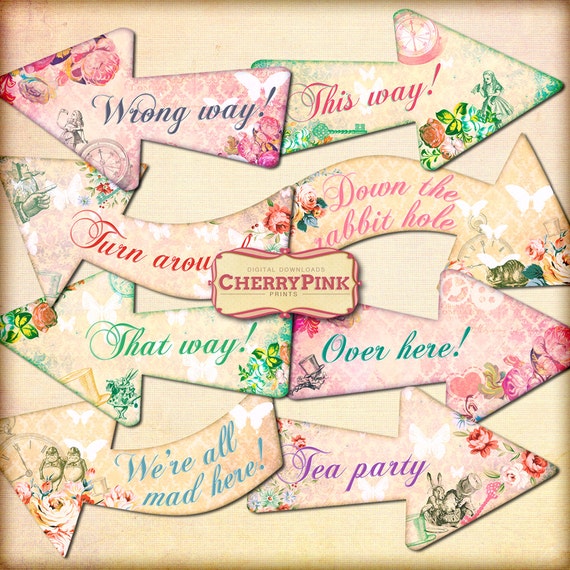 Alice Arrows Alice In Wonderland Party Decoration Party Props Etsy