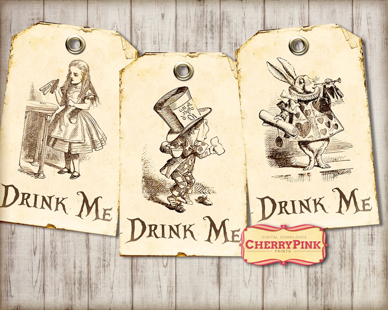 Alice in Wonderland Drink Me Tag Printable Decoration Etsy