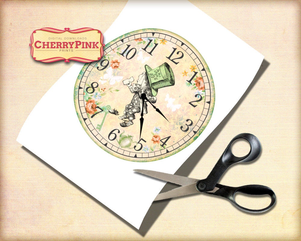 Alice in Wonderland Clock Printable Wonderland Party Props | Etsy