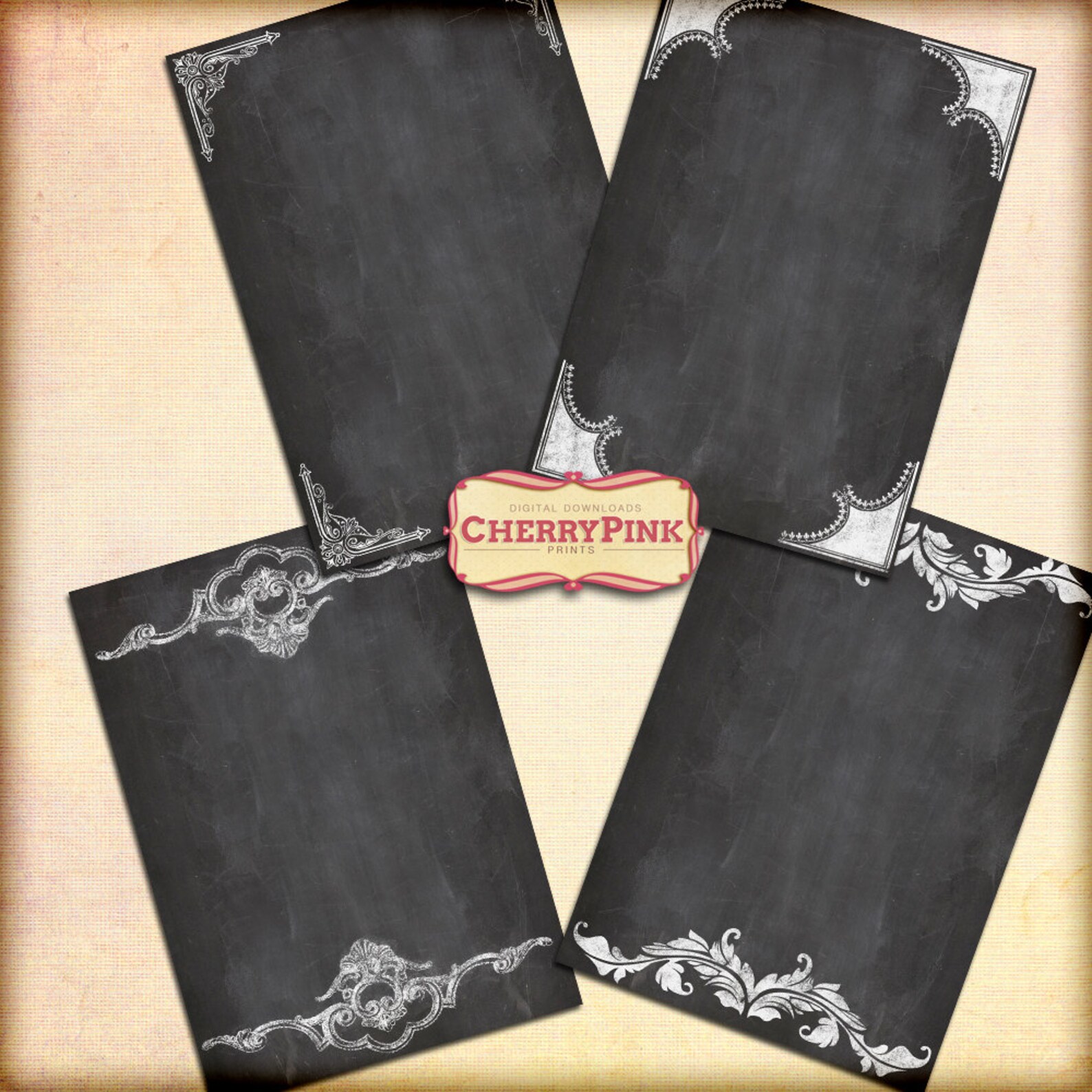 CHALKBOARD Scrapbooking Paper Supply Printable Collage Sheet Etsy