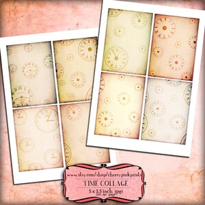 CLOCKS Digital Collage Sheet Steampunk Digital Paper Download ...