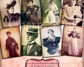 Women vintage images, digital paper printable collage sheet, Paper Ephemera, vintage old photographs, Instant Download