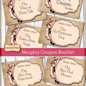 Printable Naughty Coupons Printable Valentine Gift Last Minute Valentine Man Woman Gift Erotic ...