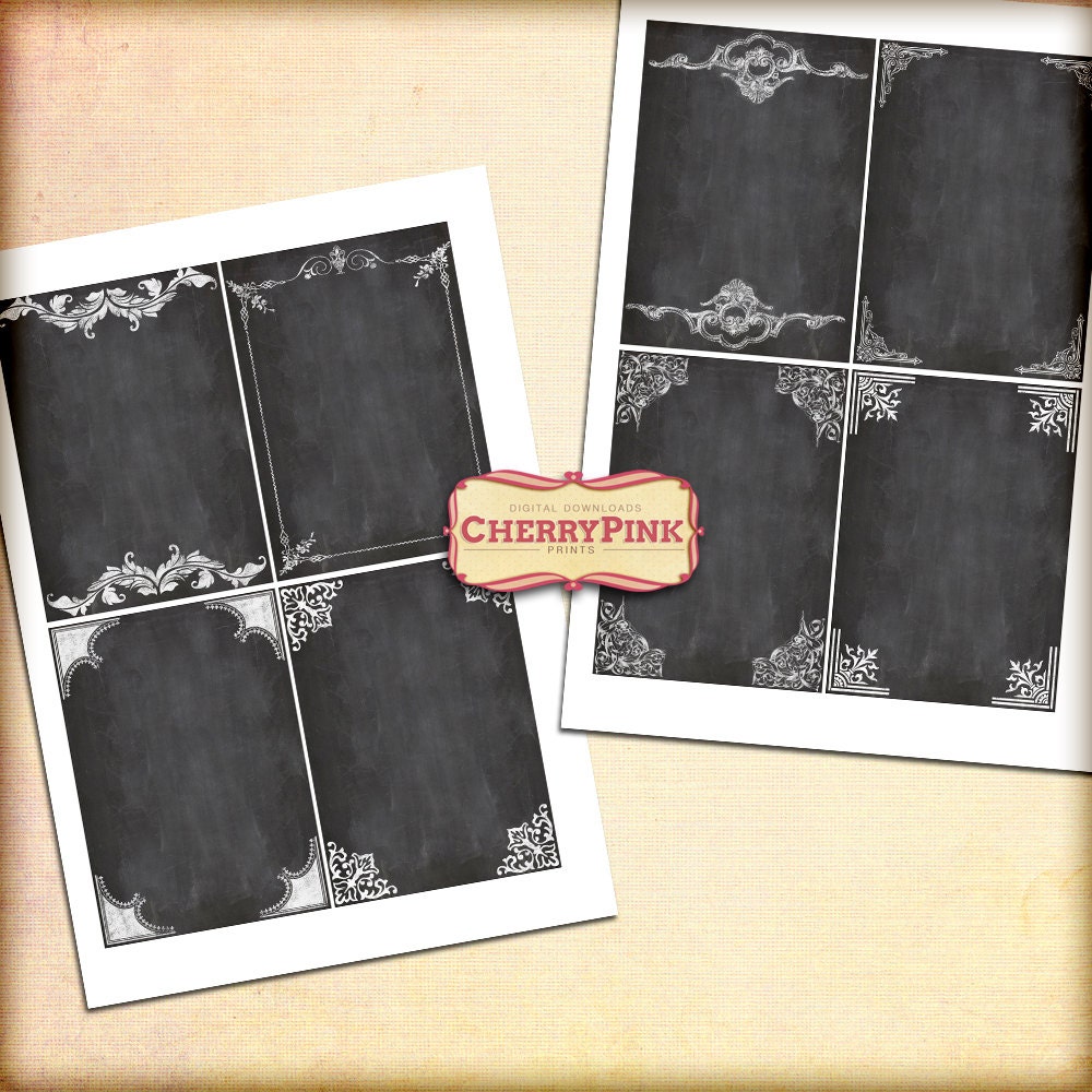 CHALKBOARD scrapbooking paper supply printable collage sheet Etsy