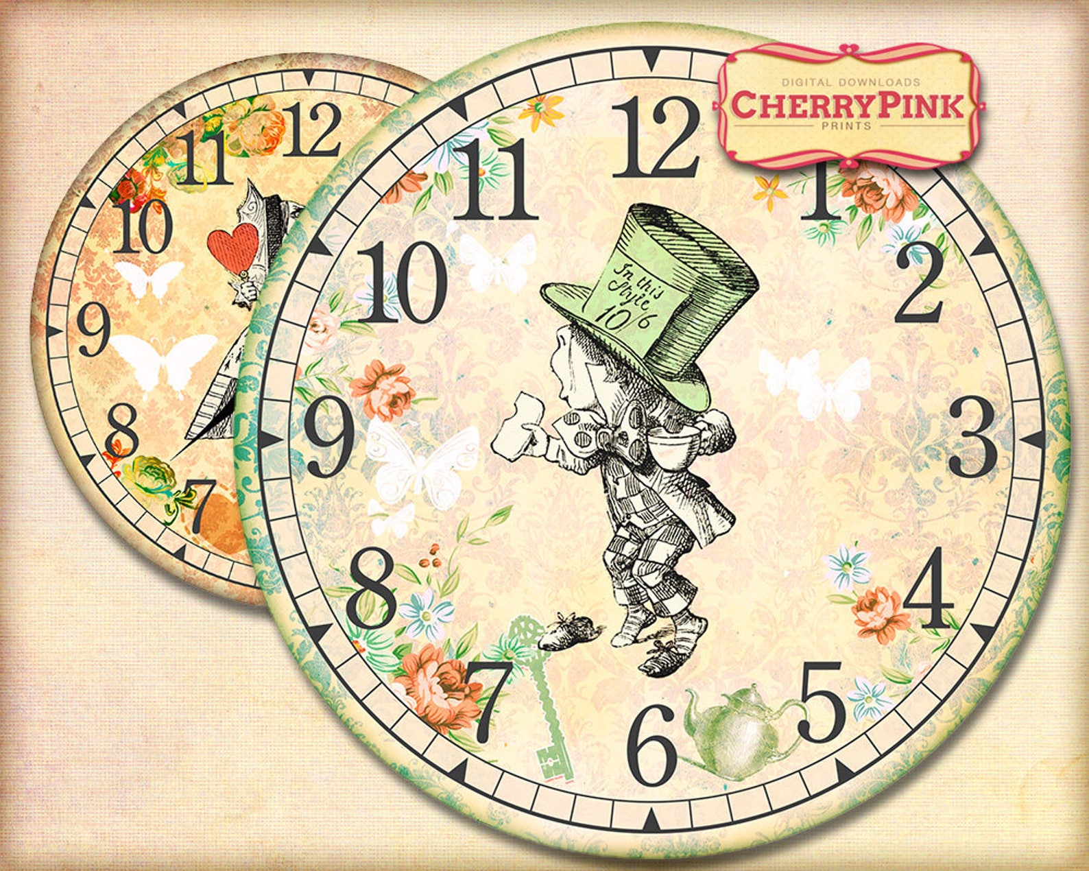 Alice in Wonderland Clock Printable Wonderland Party Props | Etsy