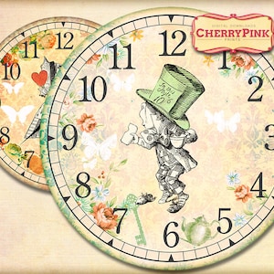Alice in Wonderland Clock Printable, Wonderland Clock Decorations Party ...