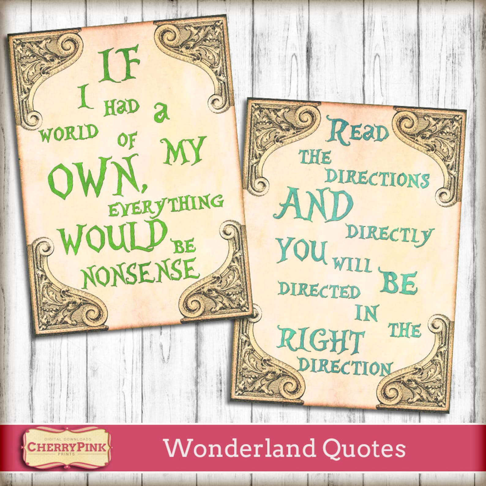 ALICE in WONDERLAND Poem Quotes Mad Hatters Tea Party Etsy