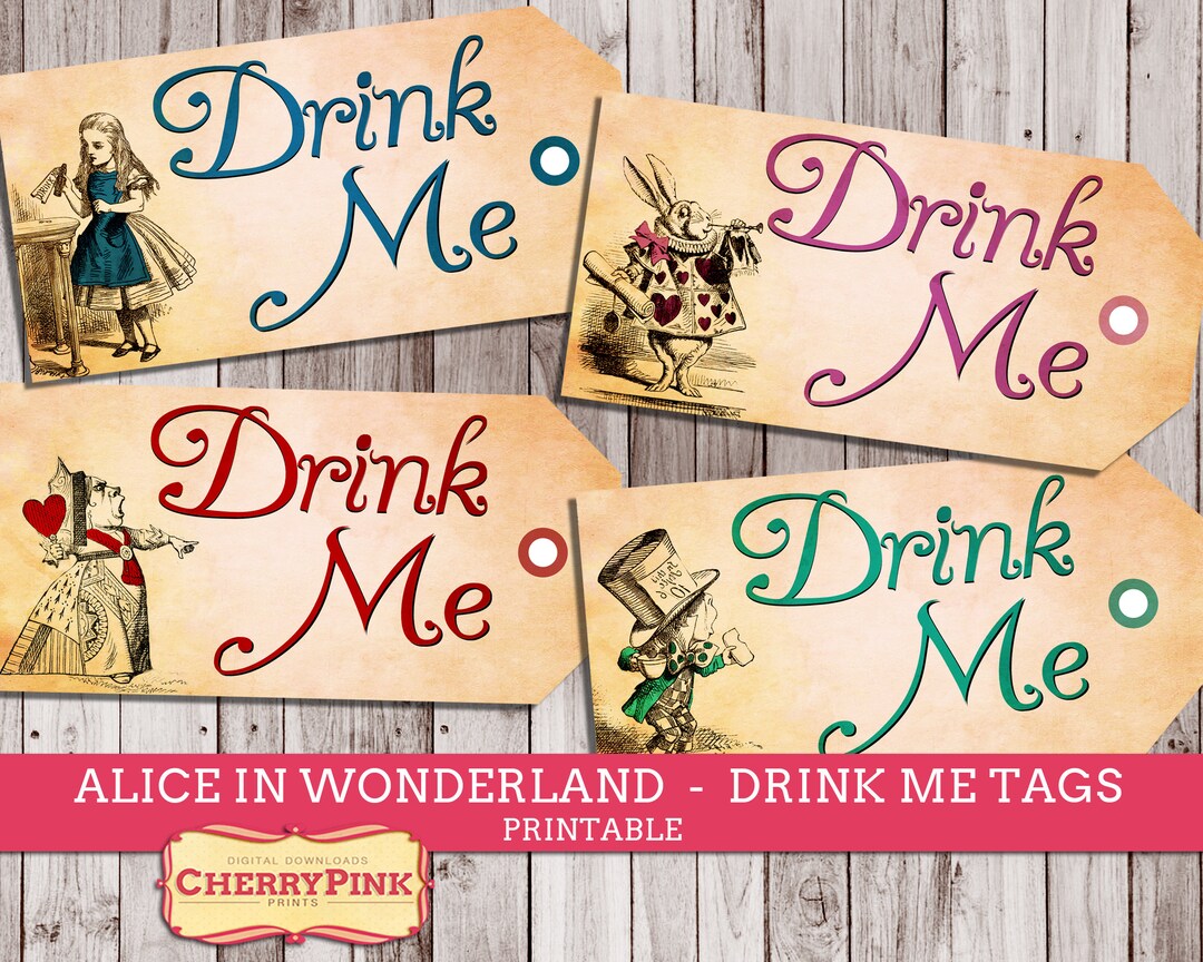 Drink Me Tag, Alice in Wonderland Tags, Labels, Perfect for Parties ...