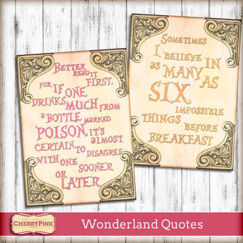 ALICE in WONDERLAND Poem Quotes Mad Hatters Tea Party | Etsy