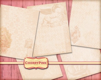 Shabby Cream vintage paper pack 8.5 x 11 inch crafting scrapbooking art journal instant download digital paper digital collage sheet