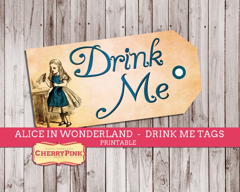 Drink Me Tag Alice au pays des merveilles Tags étiquettes Etsy France