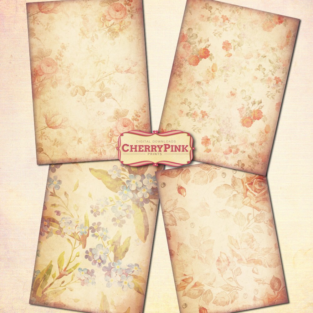 VINTAGE FLORAL Scrapbooking Paper Supply Printable Collage | Etsy
