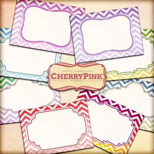 Chevron tags - favor tag - printable - digital - price tag - instant download