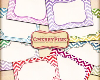 Chevron tags - favor tag - printable - digital - price tag - instant download