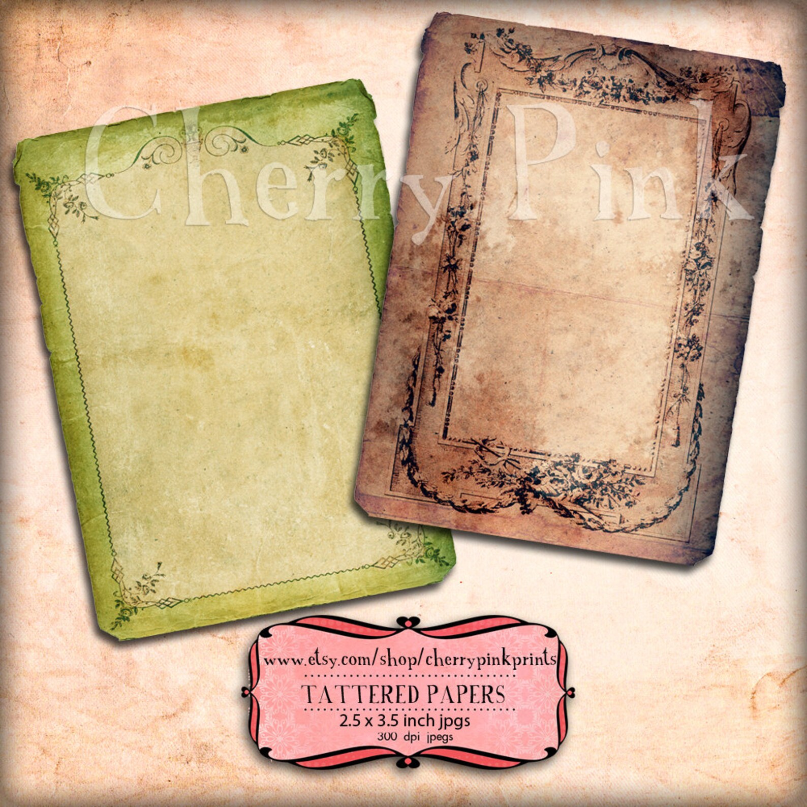 Junk Journal Ephemera ATC Digital Collage Sheet 8 Designs, Printable ...