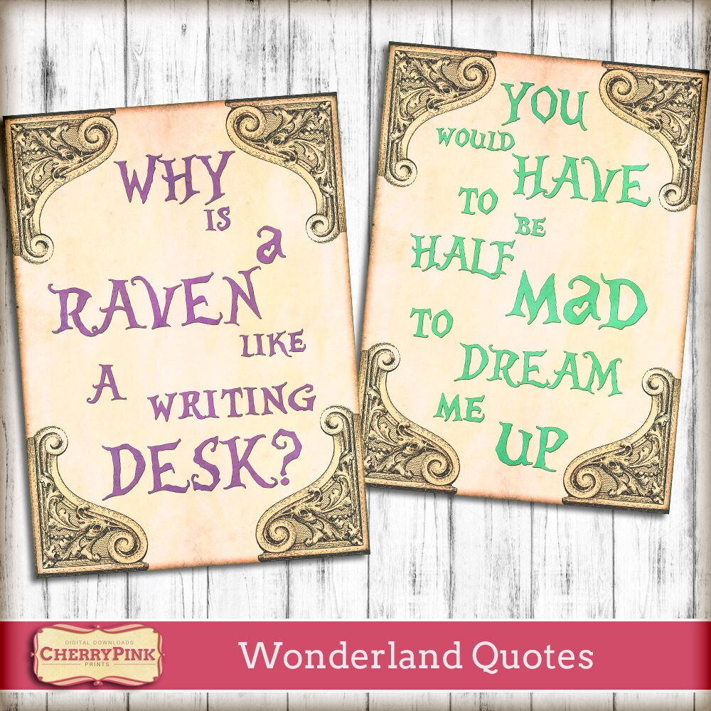 ALICE in WONDERLAND Poem Quotes Mad Hatters Tea Party Etsy UK