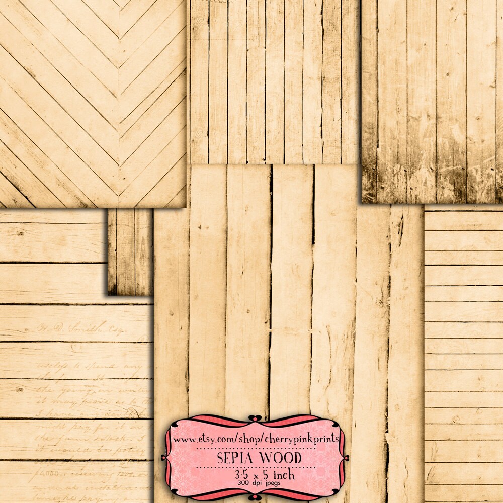 Wood Digital Paper Printable Sepia Collage Sheet Junk Journal - Etsy