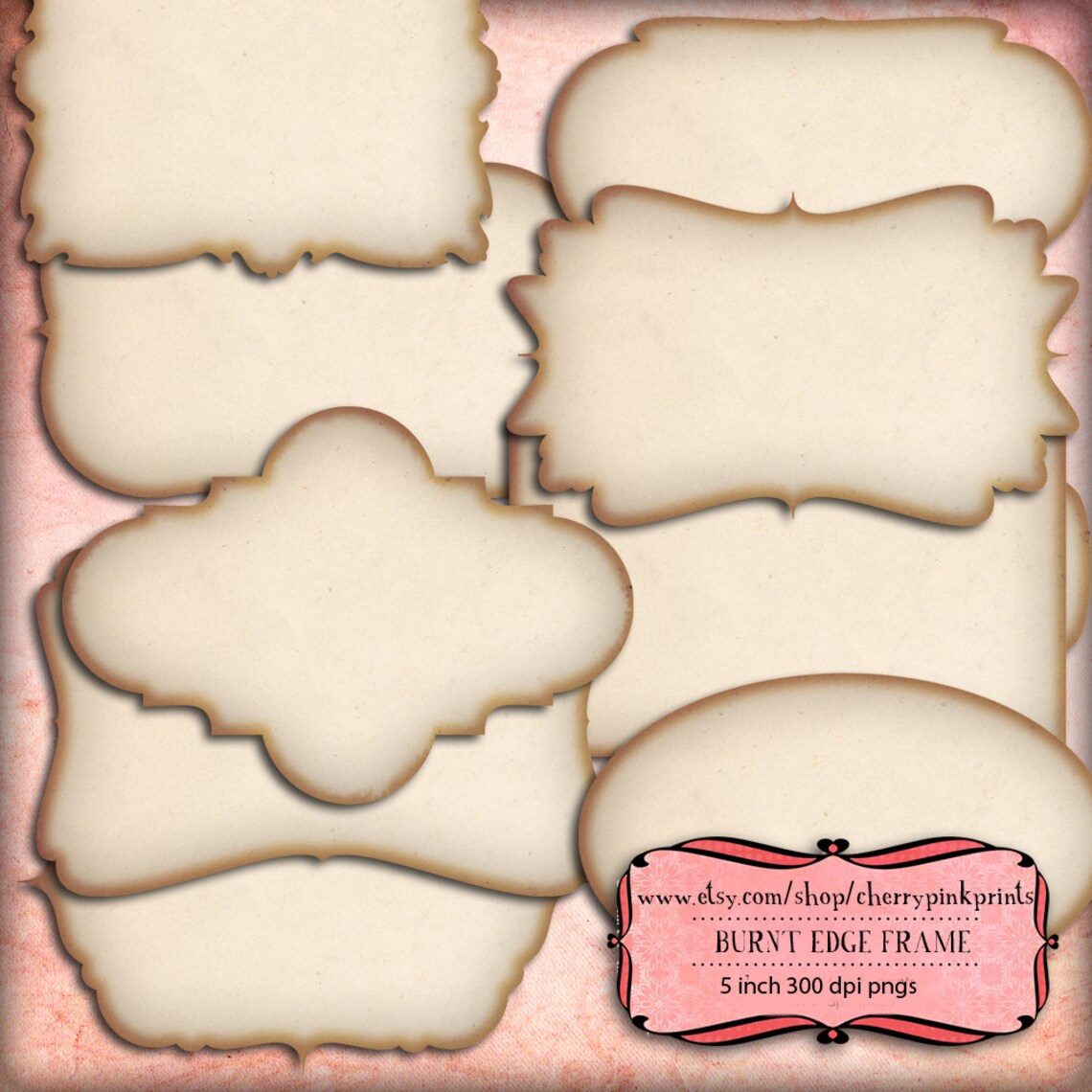 Digital Frames Labels and Stickers Scrapbook Png Clip Art | Etsy