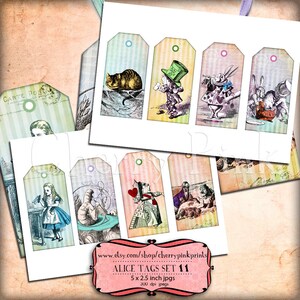 Alice in Wonderland Tags - Digital - Printable - Decorations - Tea ...