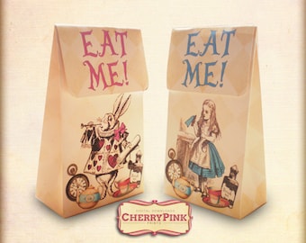 Alice favor bags, Wonderland favor, Alice in Wonderland party decoration,  Alice party printables