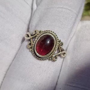 925 Sterling Silver garnet Ring,Handmade jewelry,Winter special,gift for her